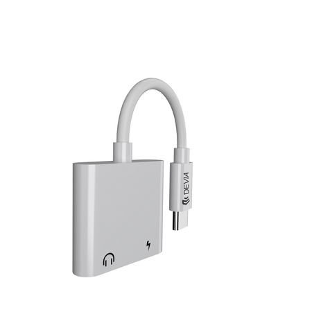Devia adapter przejściówka Smart USB-C - USB-C (port) + USB-C (port) biały