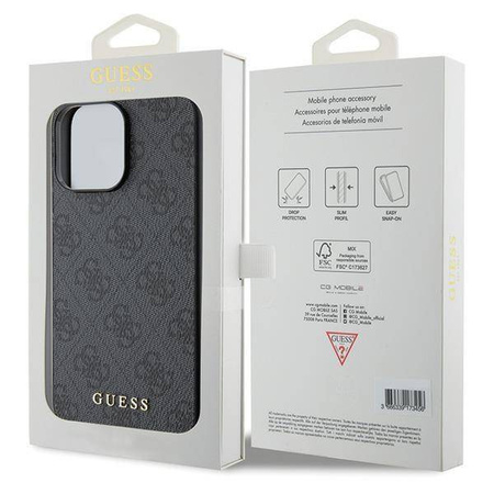 Guess 4G Metal Gold Logo case for iPhone 15 Pro - gray