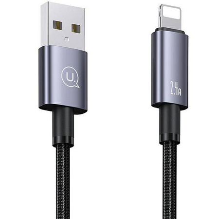 USAMS Kabel USB na Lightning 2,4A 2m Fast Charging stalowy/tarnish SJ669USB01 (US-SJ669)