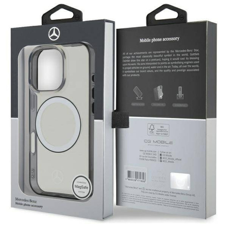 Original Case IPHONE 16 PRO Mercedes Hardcase Printed Logo MagSafe (MEHMP16L23HUOKC) transparent