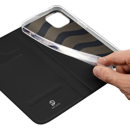 Etui do iPhone 15 Plus pokrowiec z klapką i portfelem Dux Ducis Skin Pro - czarne