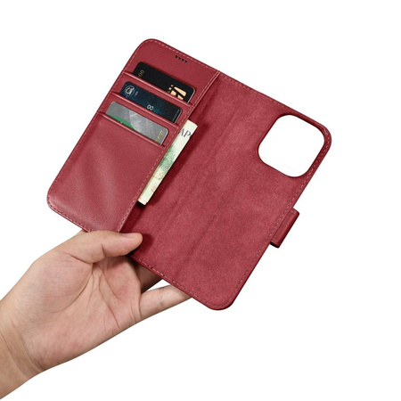 iCarer Wallet Case 2in1 iPhone 14 Pro Flip Leather Cover Anti-RFID red (WMI14220726-RD)