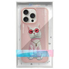 Nimmy etui iPhone 15 Pro Max 6.7"         różowy/pink Glasses Cool Cat