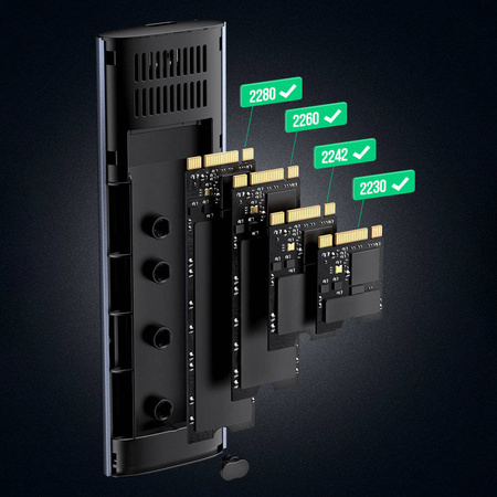 Ugreen kieszeń na dysk obudowa dysku twardego M.2 B-Key SATA 3.0 5Gbps szary + kabel USB Typ C (CM400)