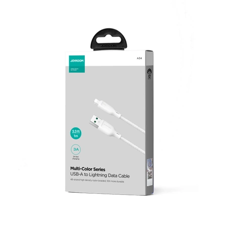 Joyroom Multi-Color Series SA34-AL3 USB-A / Lightning 3A-Kabel 1 m – weiß