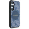 Etui Guess 4G Round Patch Classic Logo MagSafe do Samsung Galaxy S25 Plus niebieski