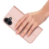 Etui Dux Ducis Skin Pro na iPhone 16 z klapką i miejscem na kartę - różowe