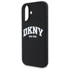 Original Handyhülle IPHONE 16 DKNY Hardcase Silicone White Printed Logo MagSafe (DKHMP16SSNYACH) schwarz