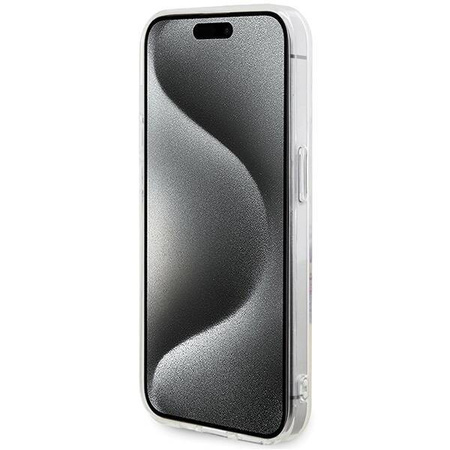 Oryginalne Etui GUESS Hardcase GUHMP15XHFWFCT do iPhone 15 Pro Max (Kompatybilny z Magsafe / Flowers Wreath / transparent)