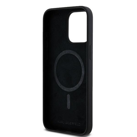 Oryginalne Etui KARL LAGERFELD hardcase Silicone Choupette Head MagSafe KLHMP15LSCHPPLK do Iphone 15 Pro Czarny