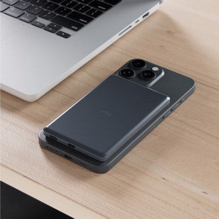 Allity power bank bezprzewodowy APB-300 PD QC 20W 5000 mAh szary magnetyczny