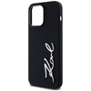Original Handyhülle IPHONE 14 PRO MAX Karl Lagerfeld Hardcase Silicone Metal Script Logo schwarz