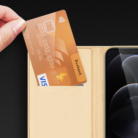 Dux Ducis Skin Pro kabura etui pokrowiec z klapką iPhone 13 Pro złoty