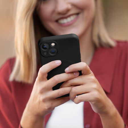 Etui do iPhone 15+ (Plus) MagSafe czarne + Szkło na ekran + Szkło na aparat