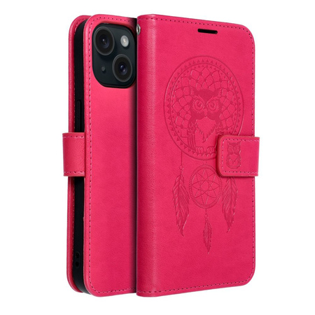 Kabura MEZZO Book do IPHONE 15 łapacz snów magenta