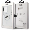 Karl Lagerfeld IML Metal Karl &amp; Choupette Head MagSafe Hülle für iPhone 14 Pro – weiß