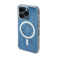 Etui silikonowe MagSafe Kingxbar PQY Crack Series do iPhone 15 Pro Max - przezroczyste