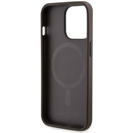 Guess GUHMP13LP4RPSW iPhone 13 Pro / 13 6.1&quot; brown/brown hardcase 4G Printed Stripes MagSafe
