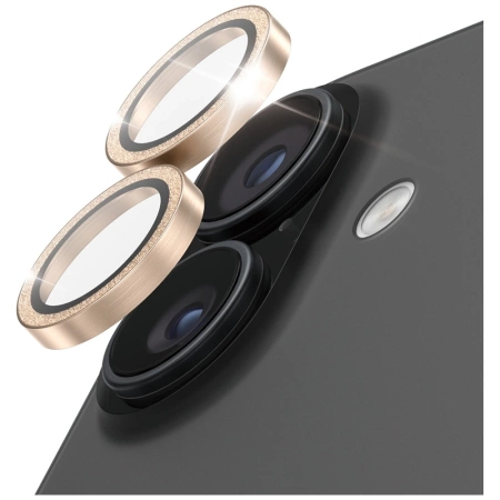 PanzerGlass Hoops Glitter Tempered Glass Lens Screen Protector for iPhone 17 / 16 / 16 Plus - Gold