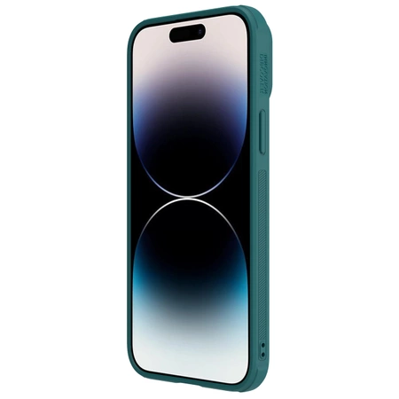 Nillkin CamShield Leather S Case iPhone 14 Pro Max Hülle mit Kameraabdeckung grün