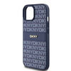 DKNY DKHCP15SPRTHSLB iPhone 15 / 14 / 13 6.1" niebieski/blue hardcase Leather Mono Stripe & Metal Logo