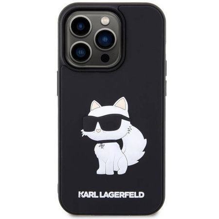 Karl Lagerfeld KLHCP14X3DRKHNK iPhone 14 Pro Max 6.7&quot; schwarz/schwarz Hardcase Rubber Choupette 3D