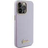 Guess Glitter Glossy Script Hülle für iPhone 15 Pro – Flieder