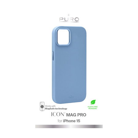 PURO ICON MAG PRO - Etui iPhone 15 MagSafe (Light Blue)