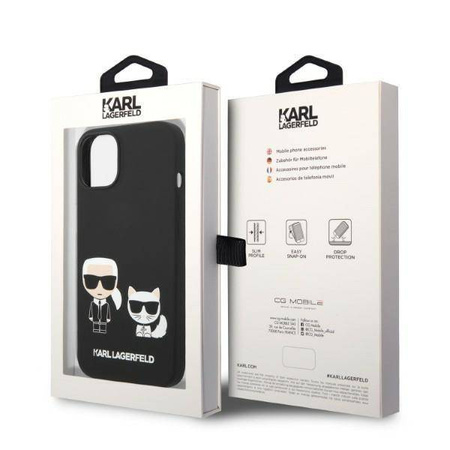 Karl Lagerfeld KLHMP14MSSKCK iPhone 14 Plus 6.7&quot; Hardcase schwarz / schwarz Liquid Silicone Karl &amp; Choupette Magsafe