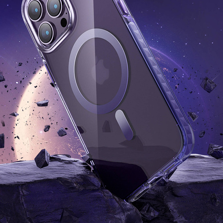 Kingxbar PQY Ice Crystal Series magnetyczne etui iPhone 14 Pro MagSafe szare