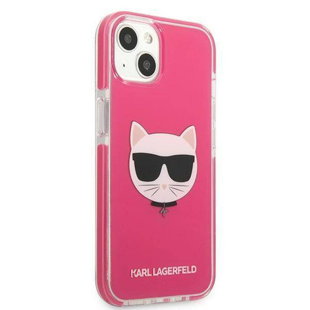 Oryginalne Etui IPHONE 13 MINI Karl Lagerfeld Hardcase Choupette Head (KLHCP13STPECPI) różowe