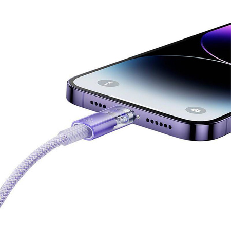 Kabel szybko ładujący Baseus USB-C do Lightning  Explorer Series 1m, 20W (fioletowy)