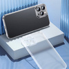 Baseus Frosted Glass Case etui pokrowiec do iPhone 13 Pro Max sztywna obudowa z żelową ramką przezroczysty (ARWS000802)