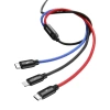 Baseus Three Primary Colors kabel 3w1 USB - micro USB / Lightning / USB-C w nylonowym oplocie 3.5A 1,2M czarny (CAMLT-BSY01)