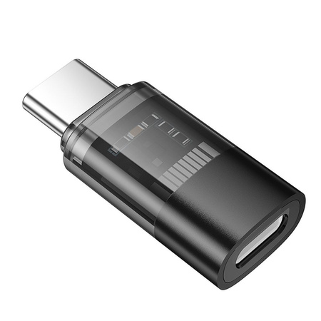 HOCO adapter Typ C (męski) do Lightning (żeński) UA36D transparentny czarny