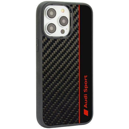 Audi Carbon Fiber Stripe iPhone 14 Pro 6.1" black/black hardcase AUS-TPUPCIP14P-R8/D1-BK
