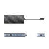 Kieszeń dyskowa M.2 z HUB 8w1 input: USB-C / output: 1x USB-A 3.2 + 1x 1x USB-C 3.2 + 2x USB-A 2.0 + 1x HDMI + 1x Ethernet - czarna