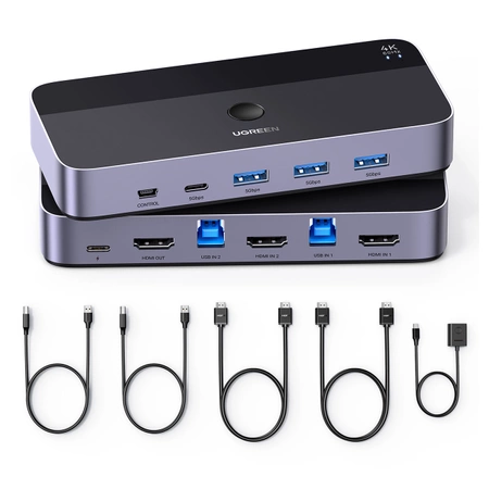 Ugreen CM664 HDMI-Switch 2in1 KVM-Switch – Schwarz