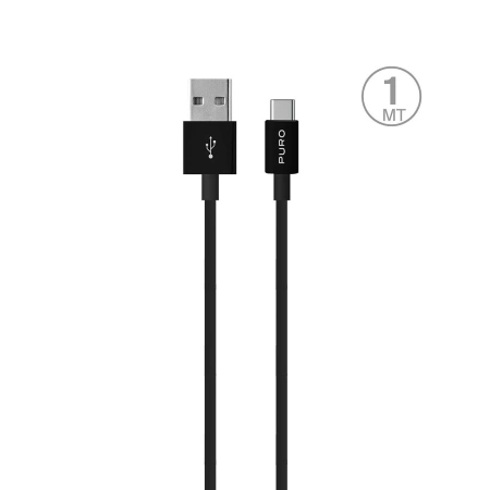 PURO White - Kabel połączeniowy USB-A / USB-C 1 m (czarny)