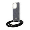 Guess Crossbody Cord 4G Print Hülle für iPhone 15 Pro Max – Schwarz