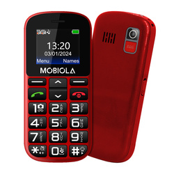 TELEFON GSM MOBIOLA  MB200 2G TELEFON DLA SENIORA CZERWONY