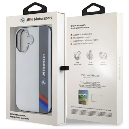 BMW Motosport IML Vertical Stripe iPhone 16 Case - Gray