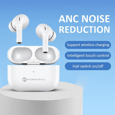 FORCELL F-AUDIO słuchawki bezprzewodowe / bluetooth stereo TWS Master PRO białe