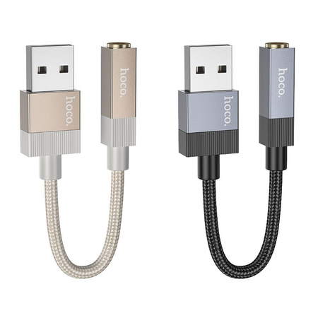 Adapter AUX USB A (męski) do Jack 3,5 mm (żeński) Hoco UPA32D złoty