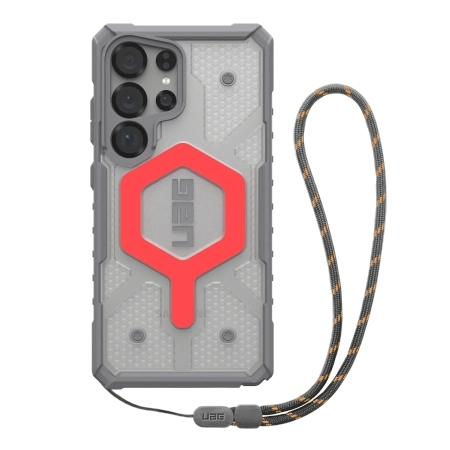 UAG Pathfinder Clear Magnet Bundle Magnethülle und Handschlaufe für Samsung Galaxy S25 Ultra 5G - Grau/Rot