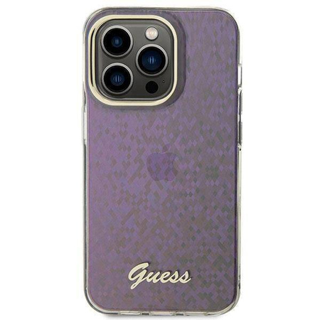 Guess GUHCP15LHDECMP iPhone 15 Pro 6,1" rosa/rosa Hardcase IML Faceted Mirror Disco Iridescent