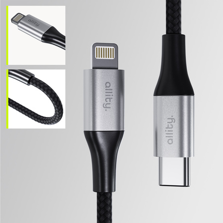 Allity kabel AUC-01 USB-C - Lightning 2,0 m 27W czarny