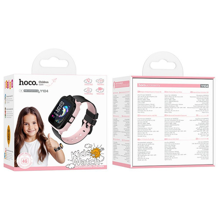 HOCO smartwatch dla dzieci z funkcją rozmowy 4G Y104 różowy