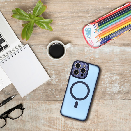 Futerał VARIETE MAG COVER kompatybilny z MagSafe do IPHONE 17 PRO MAX granatowy