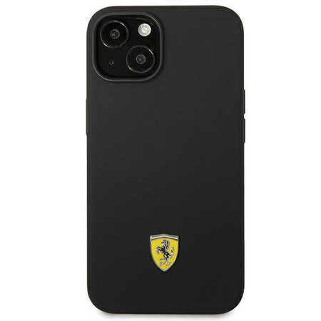 Original Handyhülle IPHONE 14 Ferrari Hardcase Silicone Metal Logo schwarz